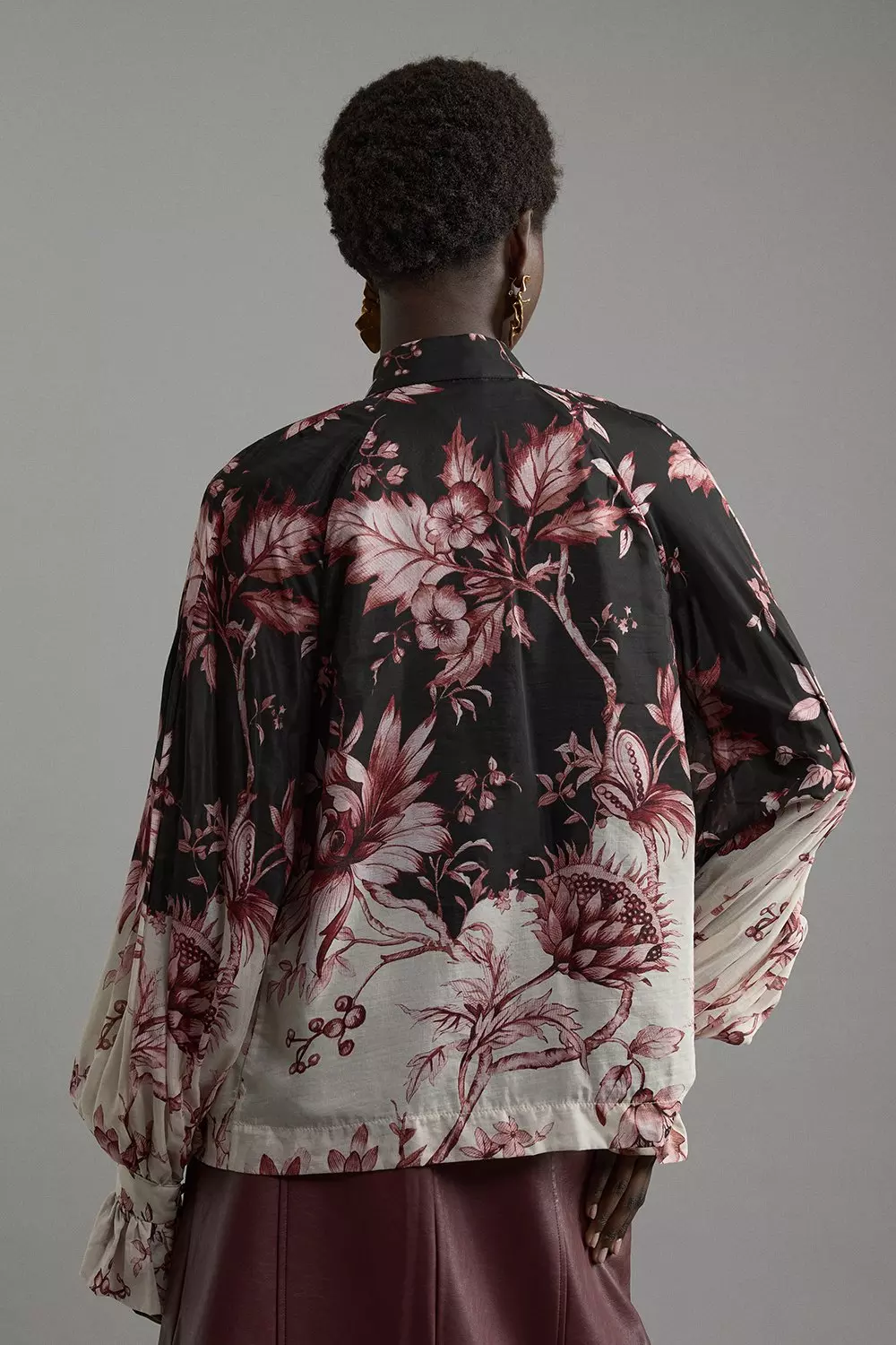 KAREN MILLEN 日本未入荷 リネン ビスコース ベルト プリント柄 Petite Mirrored Viscose Linen Floral Print With Raffia Belt