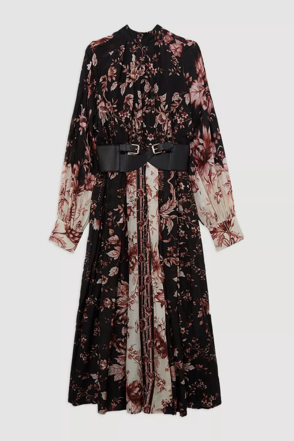 Plus Size Silk Cotton Border Print Floral Woven Maxi Dress  alternative image