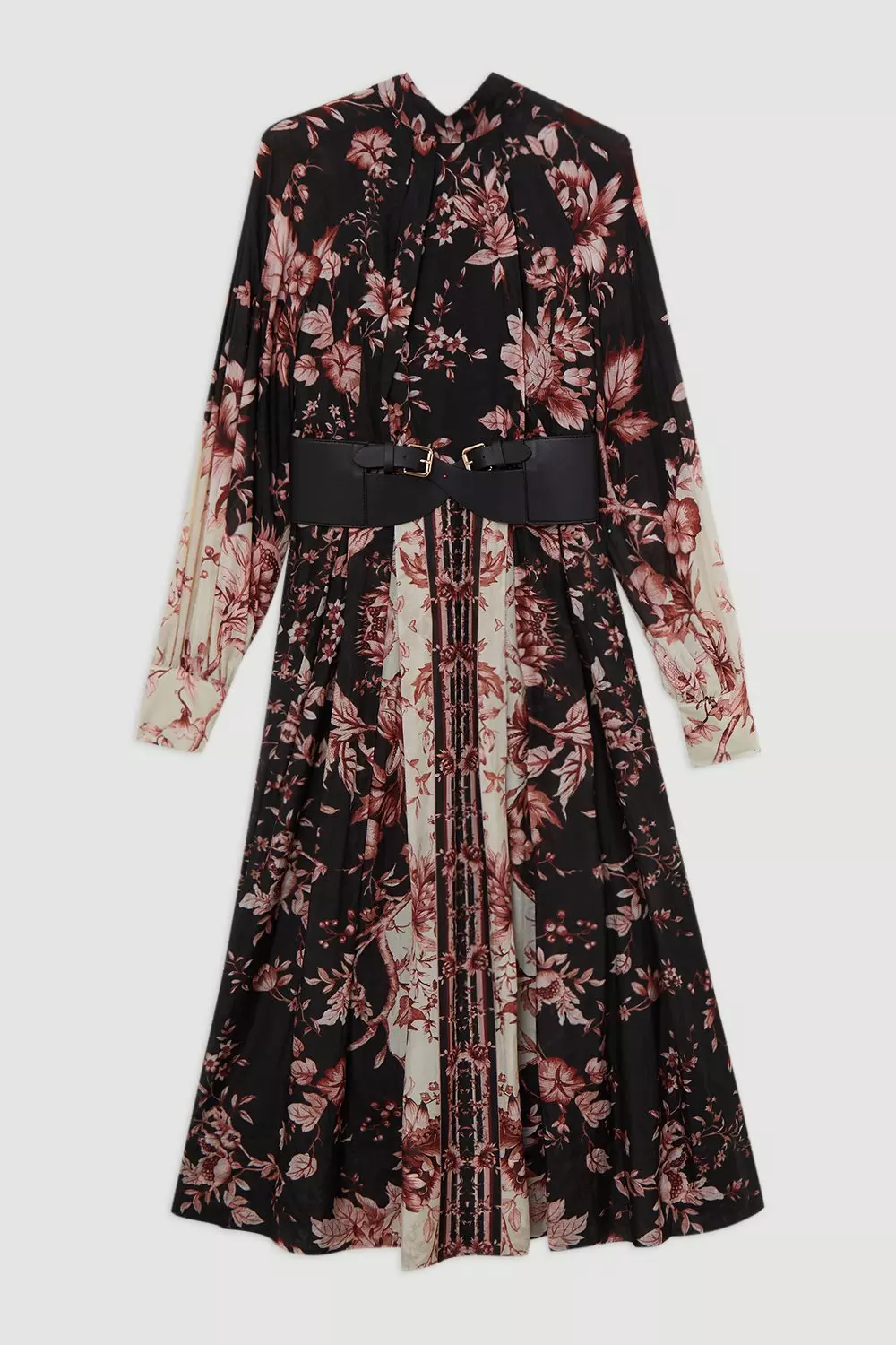 Silk Cotton Border Print Floral Woven Maxi Dress | Karen Millen