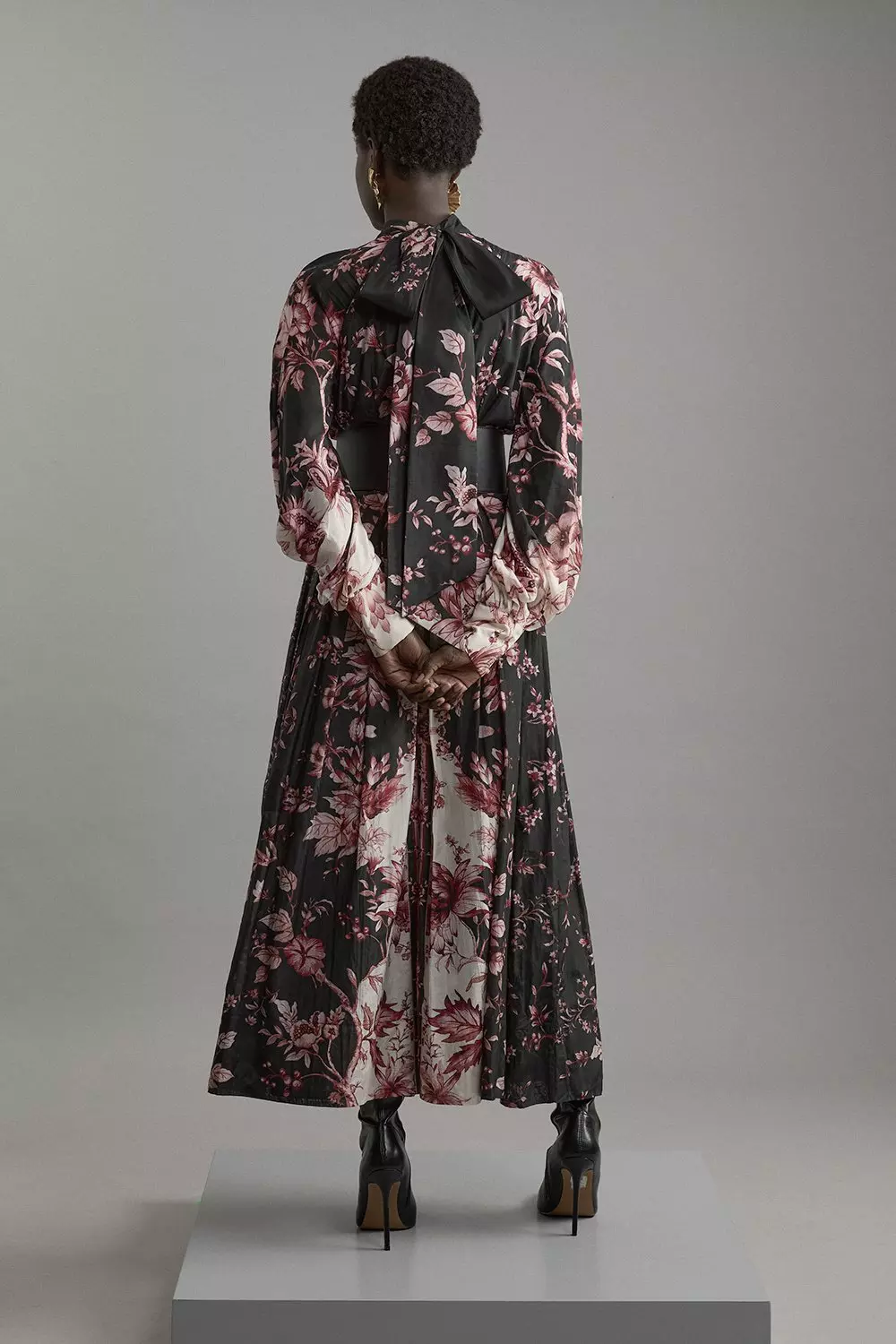 Silk Cotton Border Print Floral Woven Maxi Dress | Karen Millen