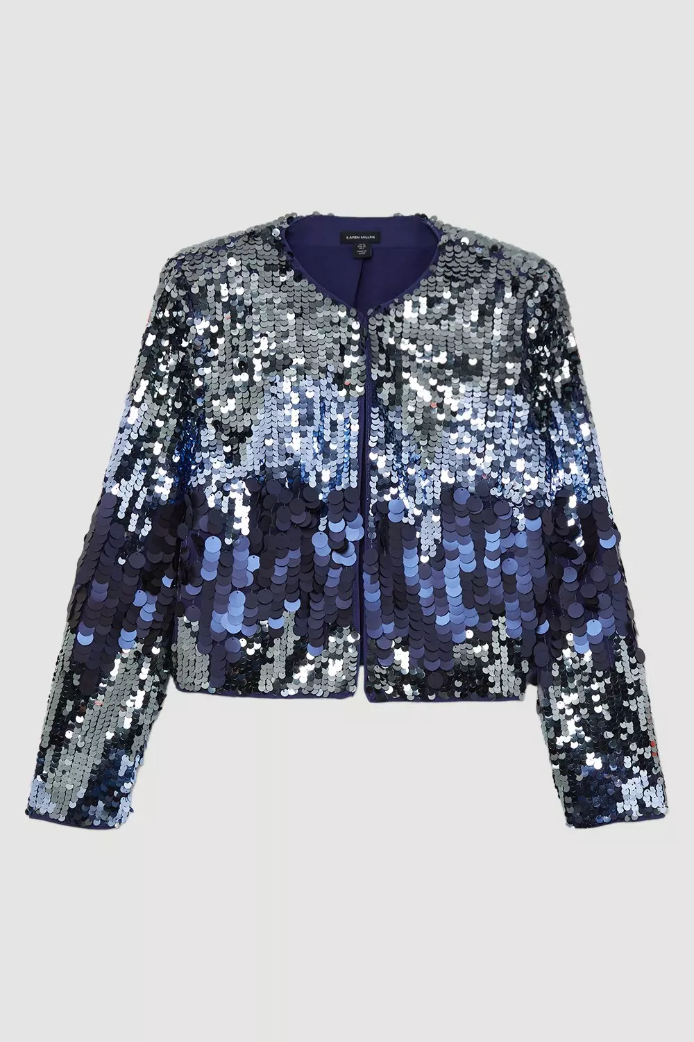 KAREN MILLEN デニム フローラル スパンコール ジャケット Beaded Embellished Denim Woven Trophy Jacket | Karen Millen