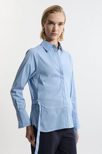 Tailored Buckle Side Shirt blue