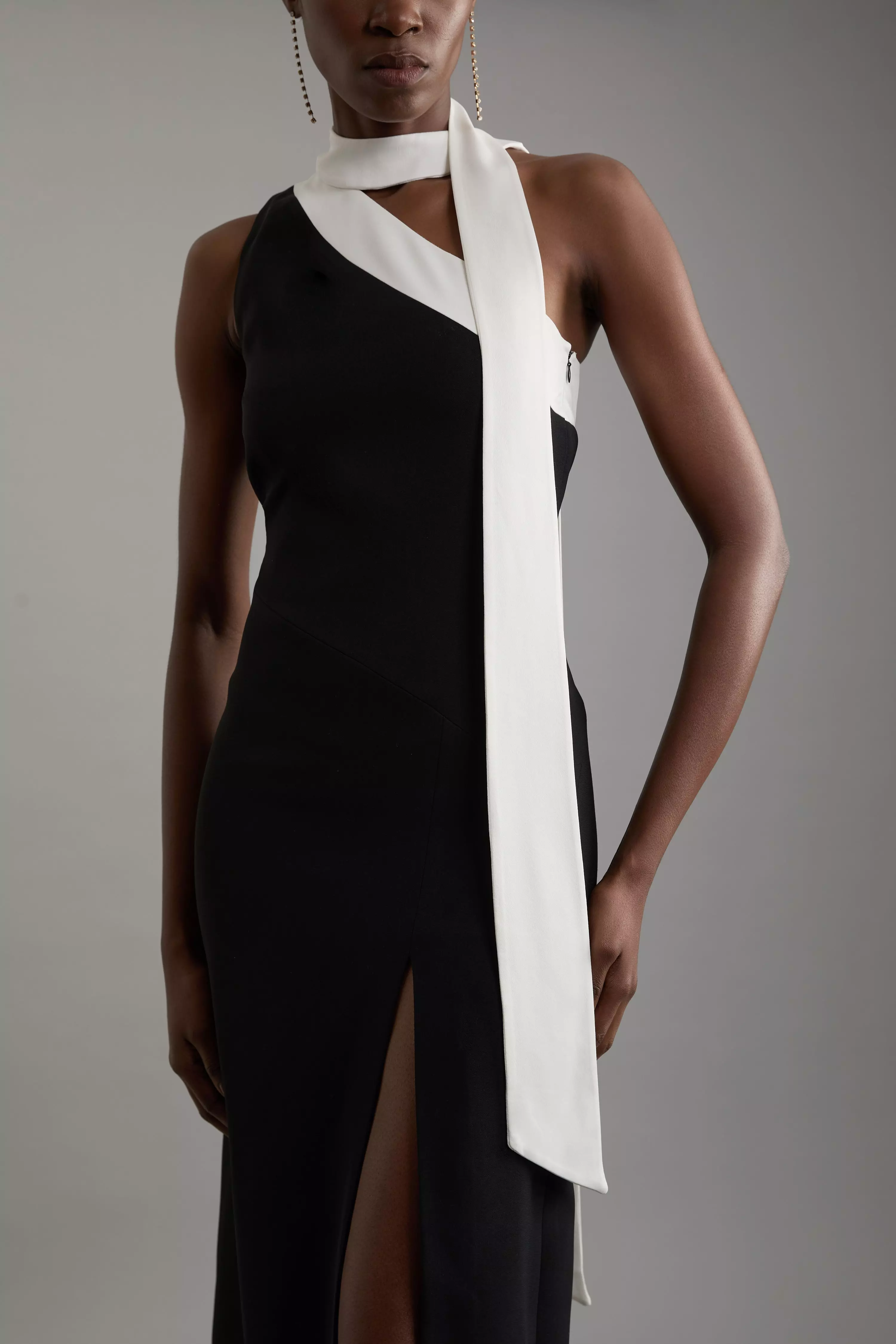 Soft Tailored Asymmetric Maxi Dress | Karen Millen
