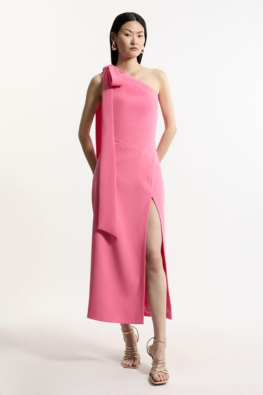 Soft Tailored Asymmetric Maxi Dress