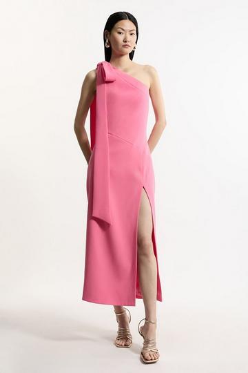 Soft Tailored Asymmetric Maxi Dress pink