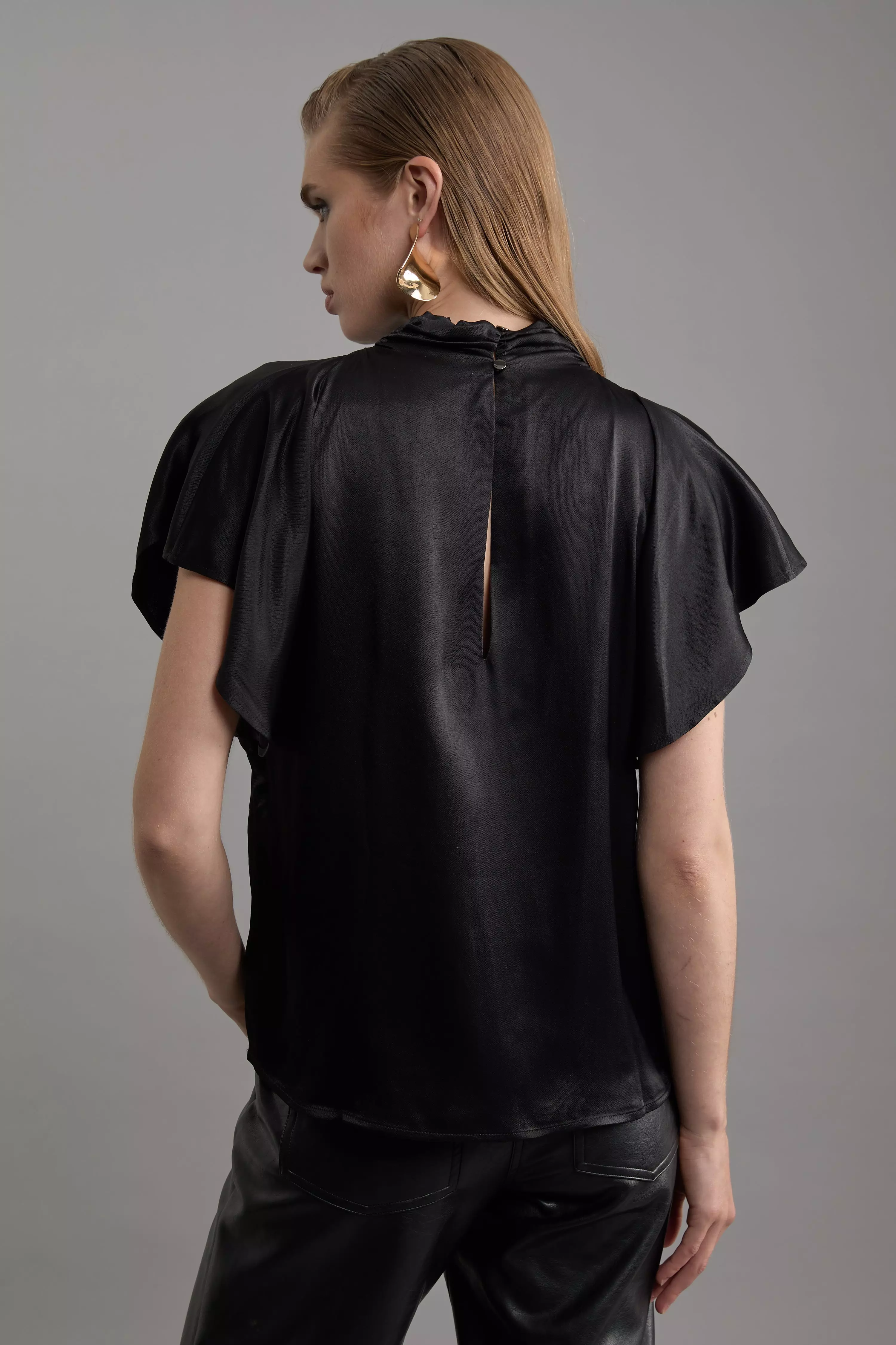 TAAKK / SILK BLOUSE (BLACK) サイズ2 BLOUSE 02 BLACK