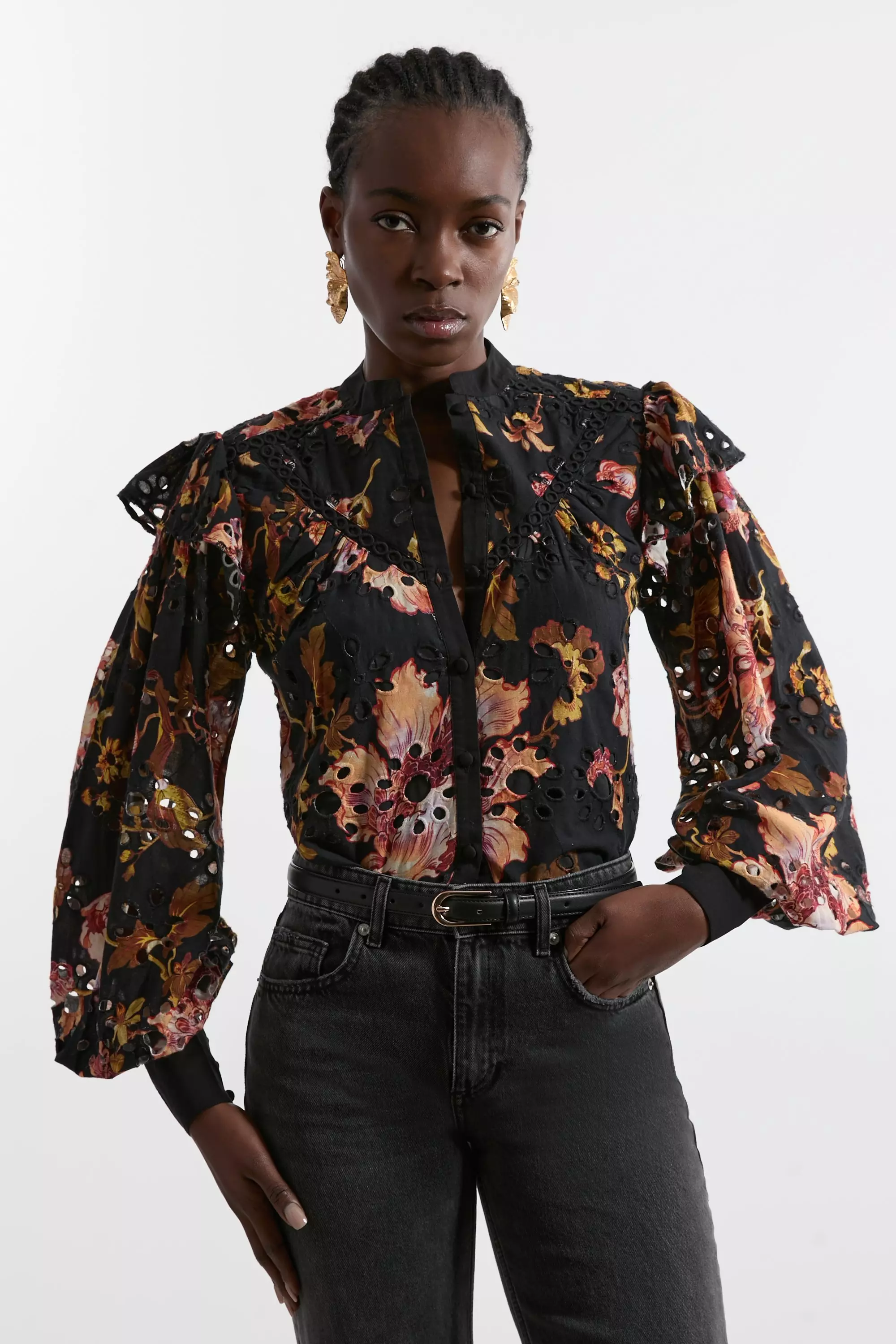 ★Karen Millen★ボイルフローラルボーダーウーブンプレイスーツ bkk21968_floral_xl?$