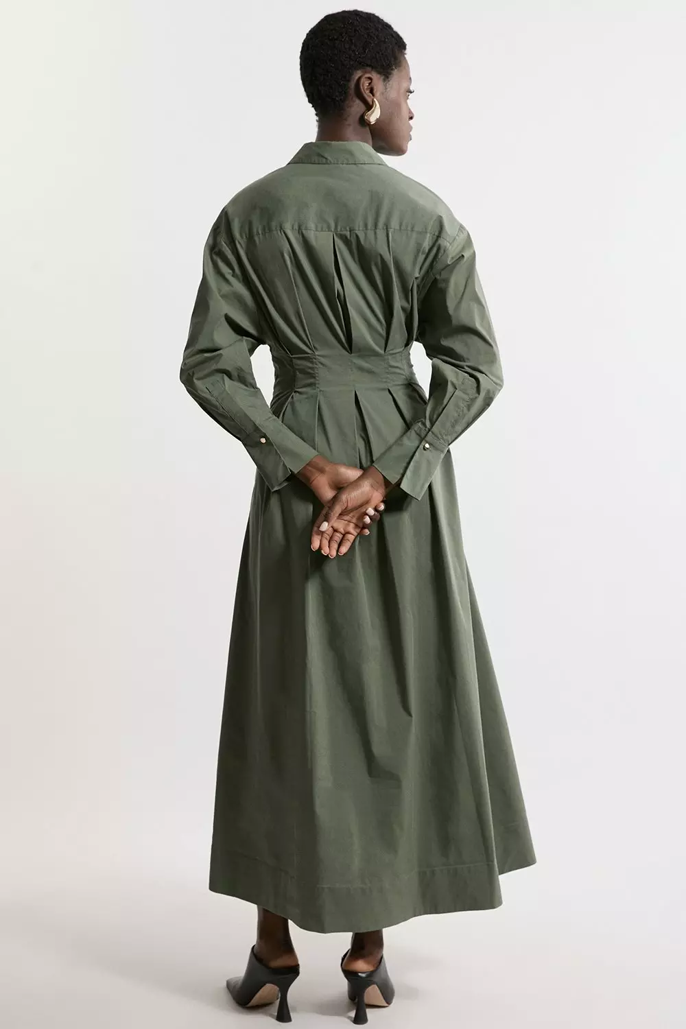 Vienna Volume Sleeve Shirt Dres M はる Her lip to ワンピース Vienna Volume Sleeve Shirt Dress