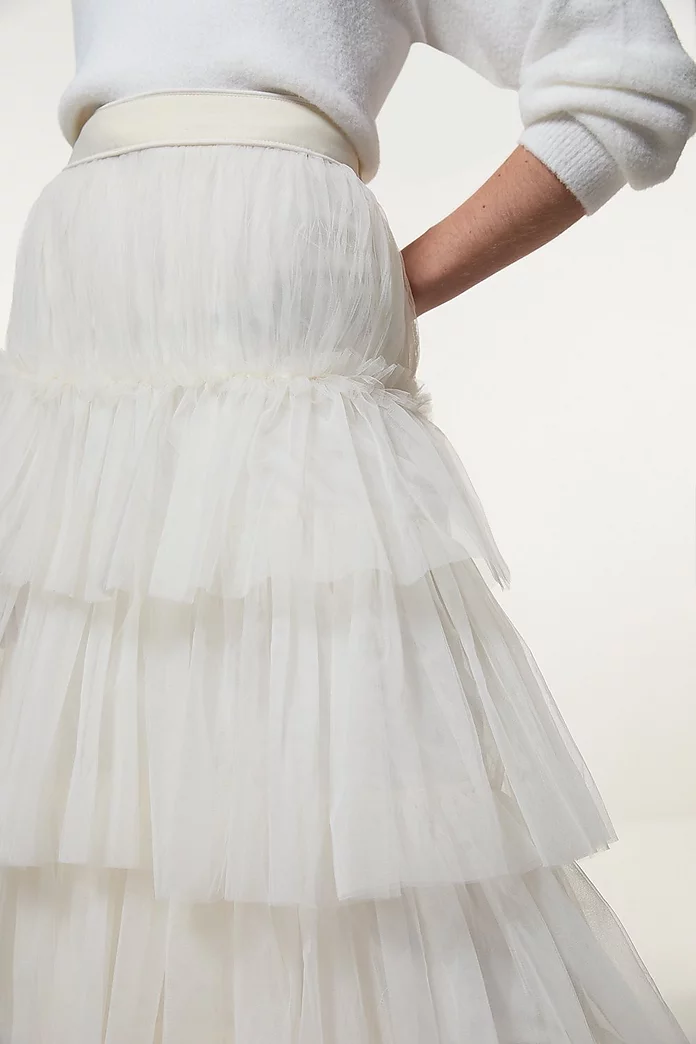 Tulle Layered Woven Maxi Skirt | Karen Millen Tulle Layered Woven Maxi Skirt | Karen Millen