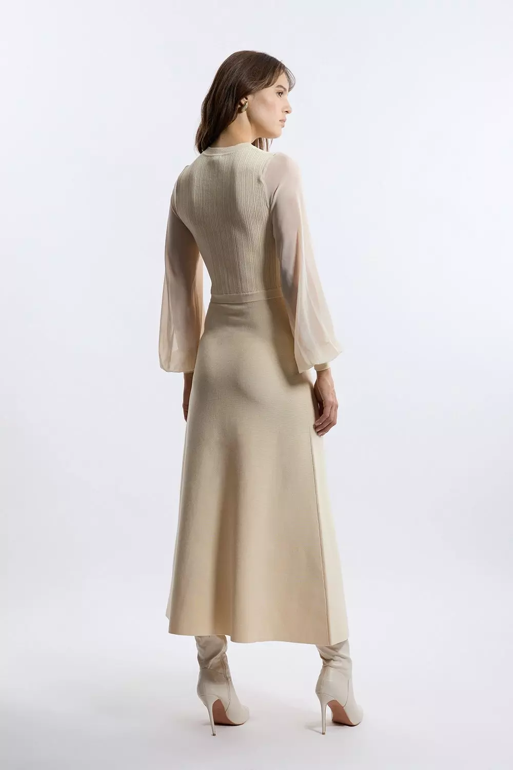 KAREN MILLEN 長袖 ニット ペンシルドレス Vネック アルパカ KAREN MILLEN 長袖 ニット ペンシルドレス Vネック アルパカ