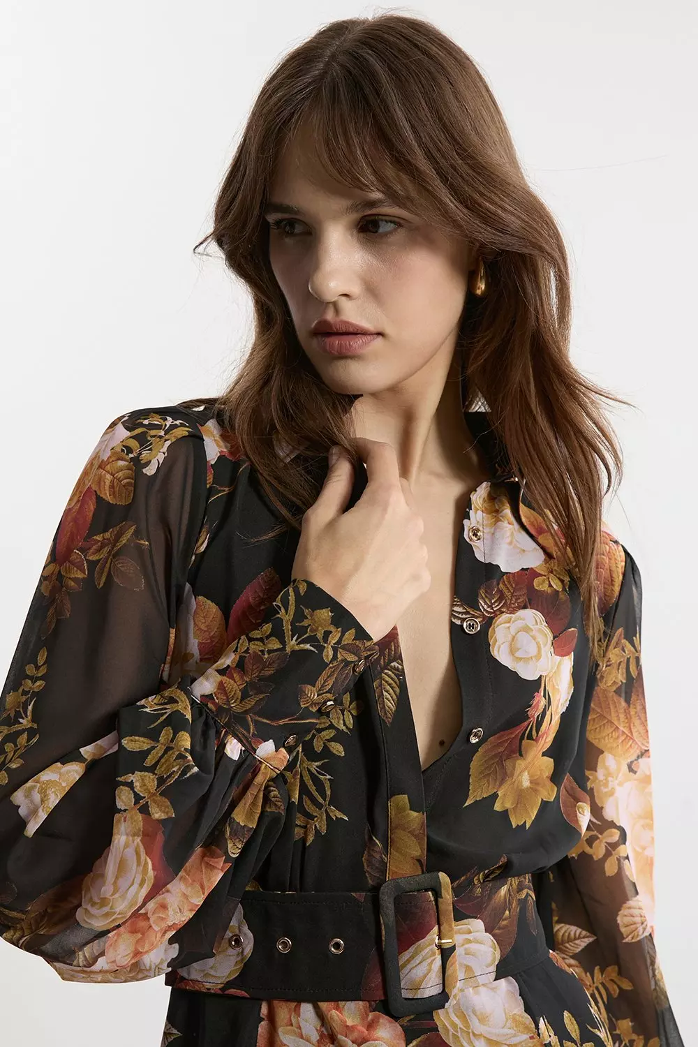 Floral maxi shirt online