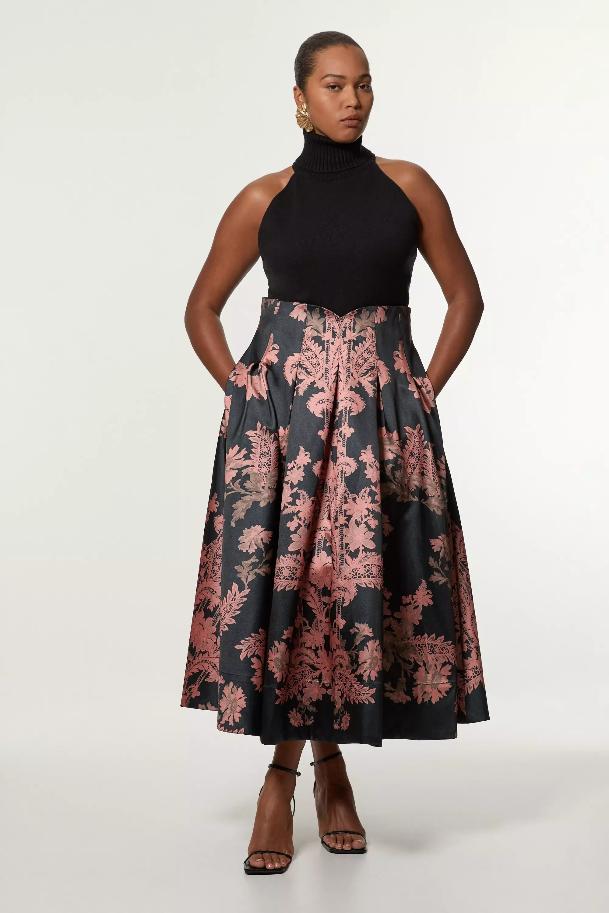 Karen millen floral maxi skirt best sale