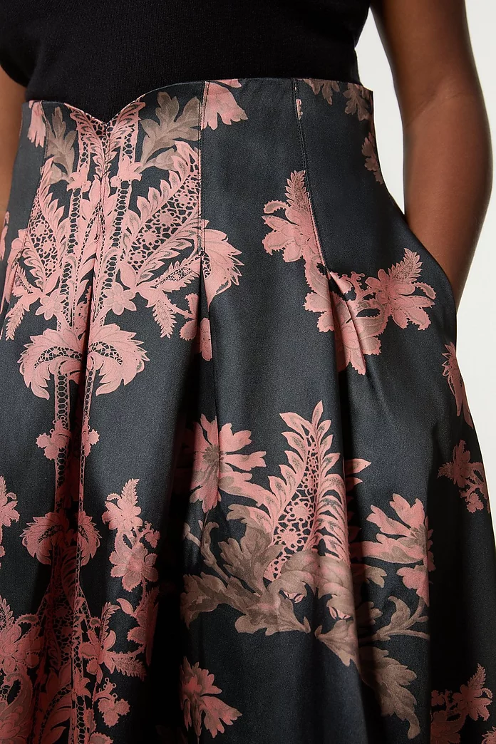 Plus Size Jacquard Woven Floral Maxi Skirt | Karen Millen Plus Size Jacquard Woven Floral Maxi Skirt | Karen Millen