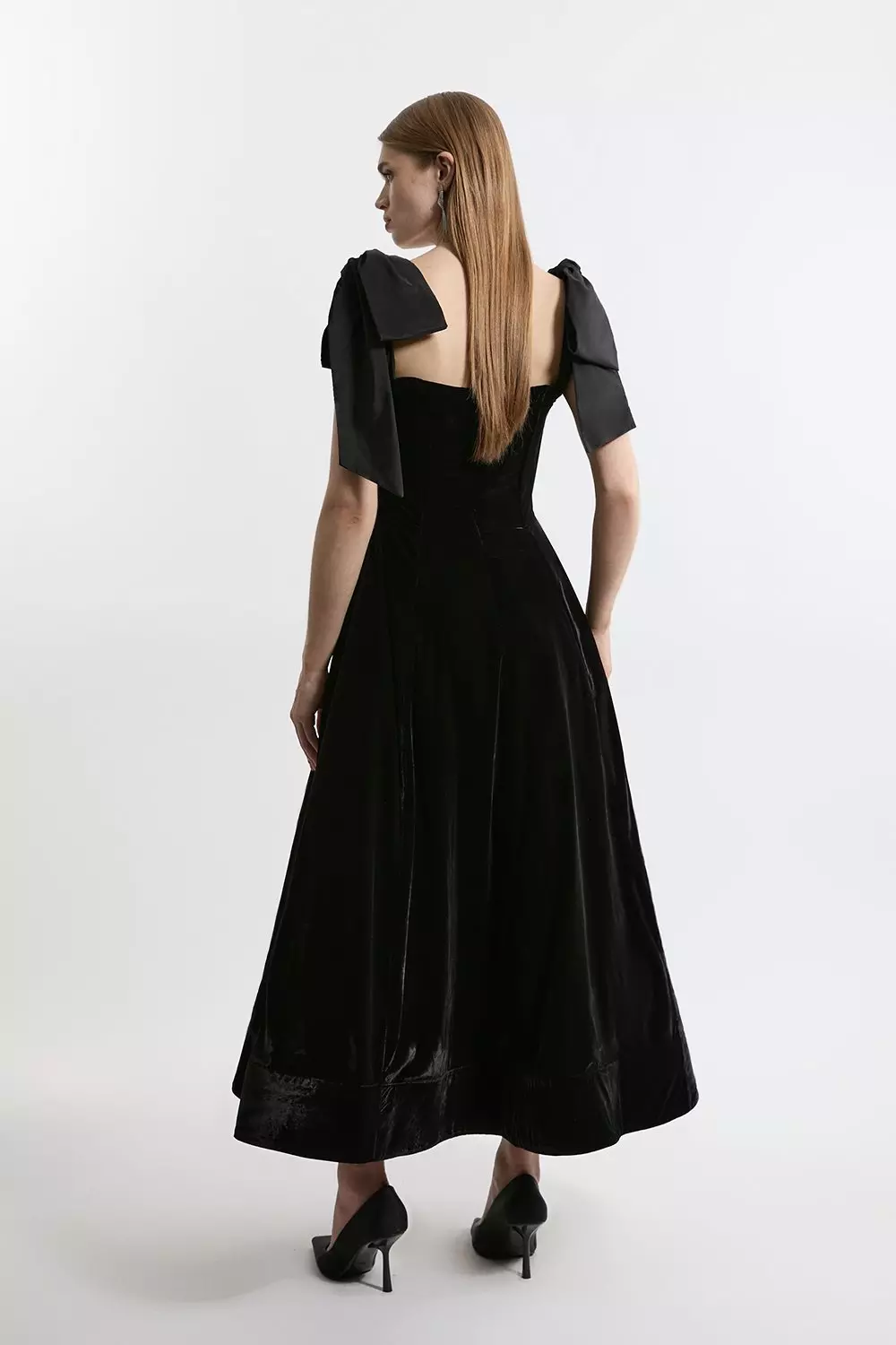 Lydia Millen Velvet Off The Shoulder Woven Prom Midaxi Dress
