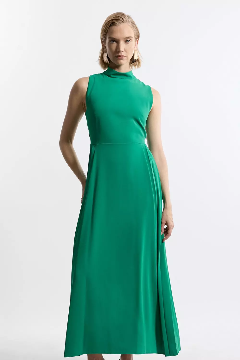 【Karen Millen】ソフトテーラードプリーツパネル Midaxiドレス Soft Tailored Pleated Panel Midaxi Dress | Karen Millen