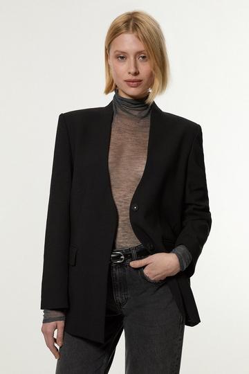 Compact Stretch Essential Oversize Tailored Blazer black