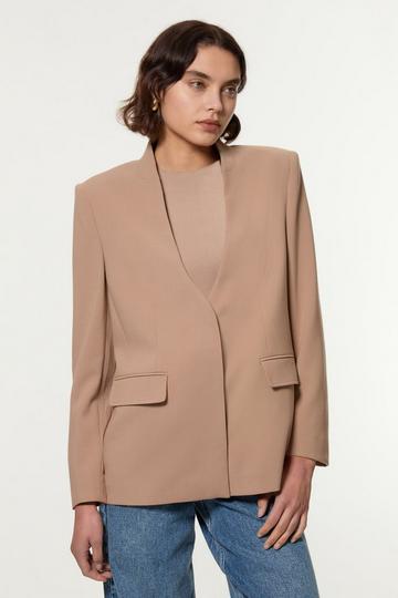 Compact Stretch Essential Oversize Tailored Blazer camel