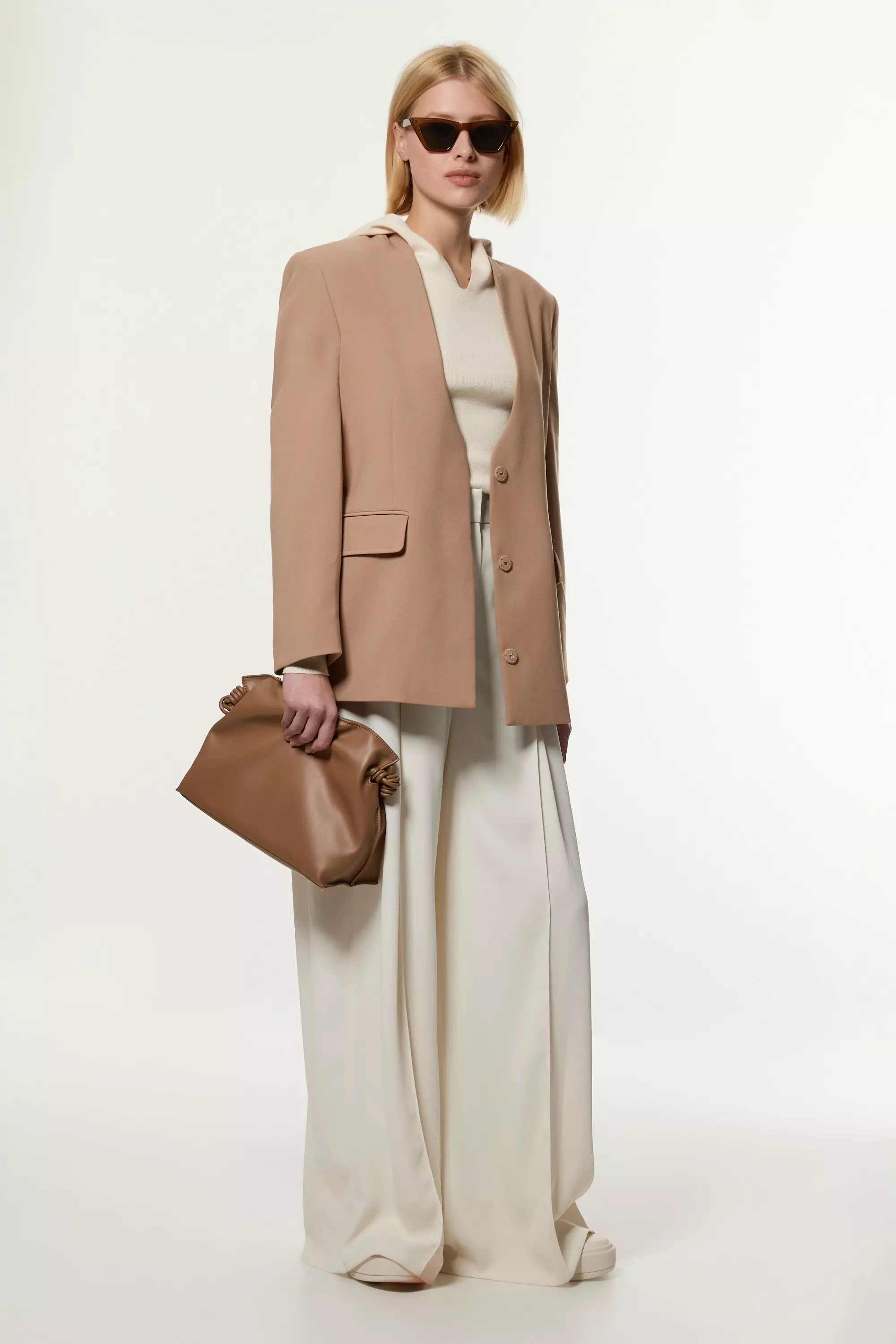 Compact Stretch Essential Oversized Tailored Blazer Karen Millen