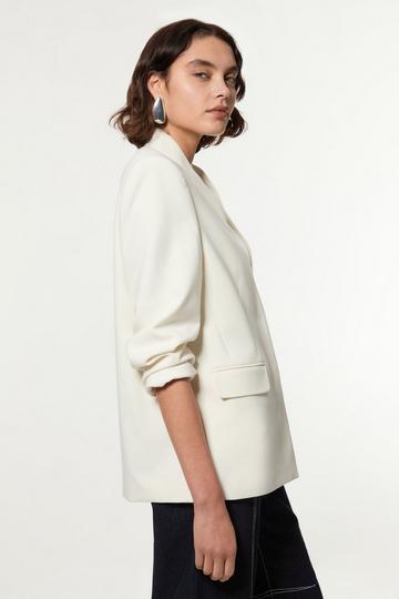 Compact Stretch Essential Oversize Tailored Blazer ivory