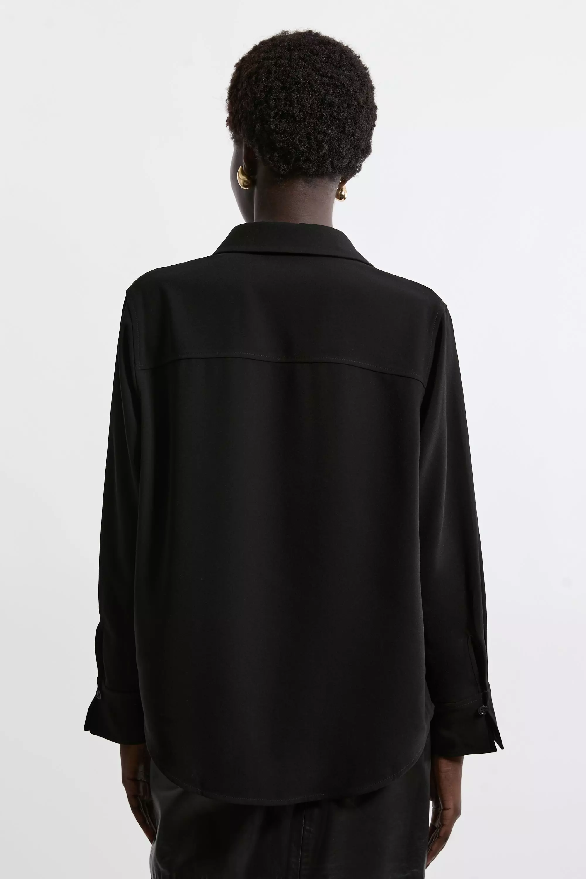 Black Tailored Crepe Essential Shirt alternative image