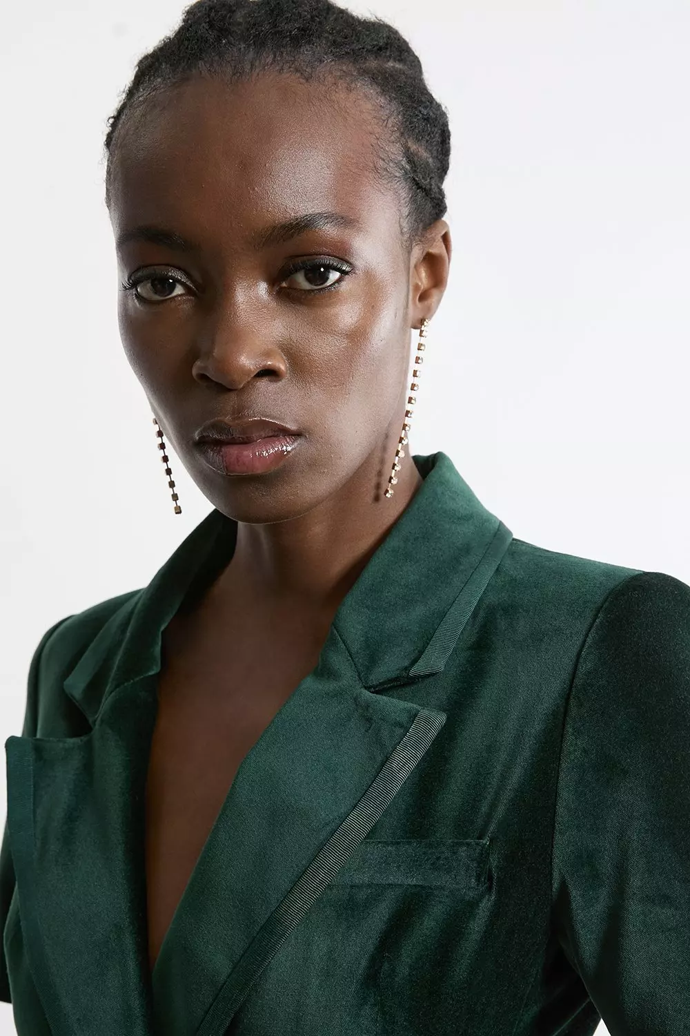 Emerald Tall Velvet Grois Grain Double Breasted Blazer  alternative image