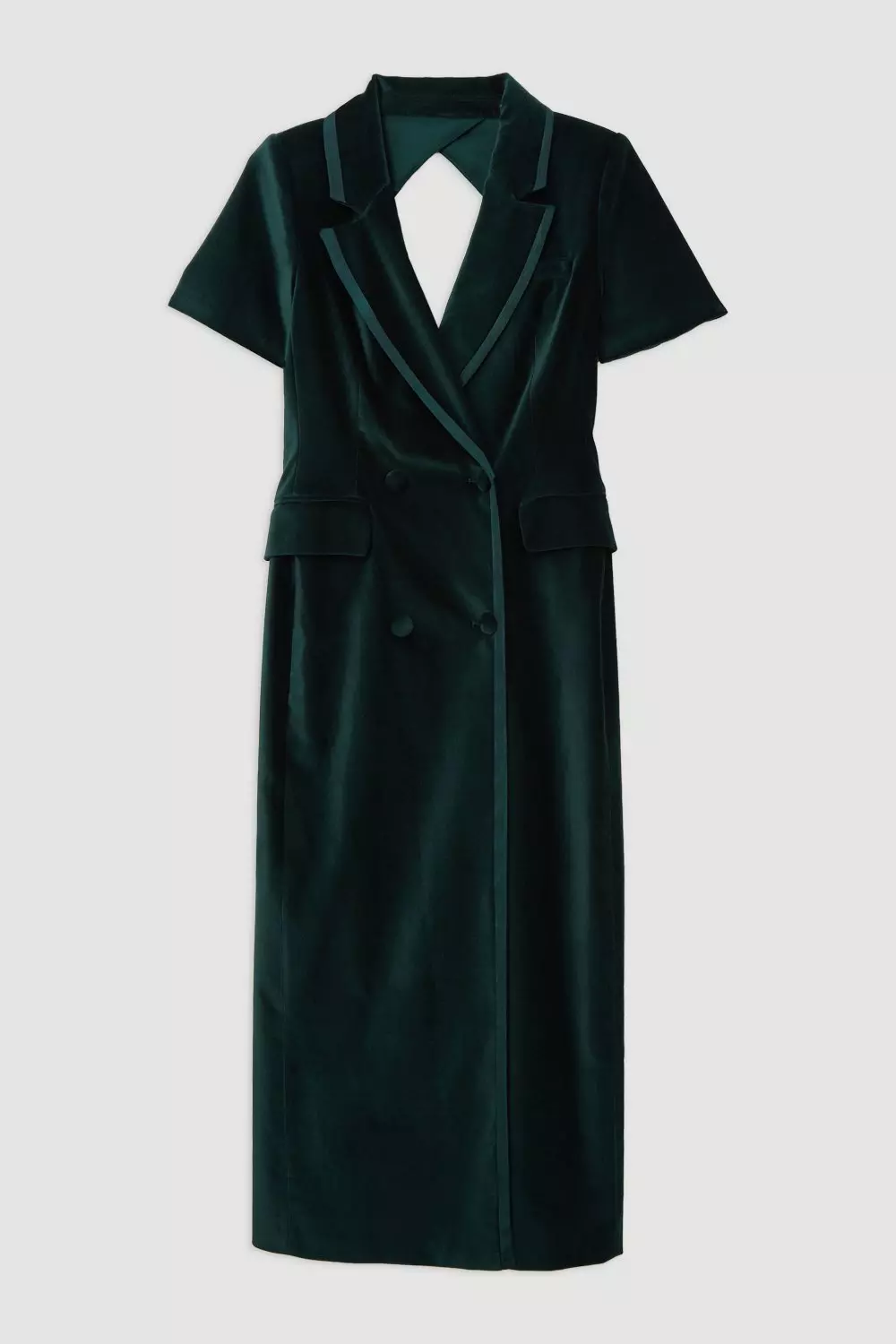 Emerald Tall Velvet Grois Grain Double Breasted Blazer  alternative image