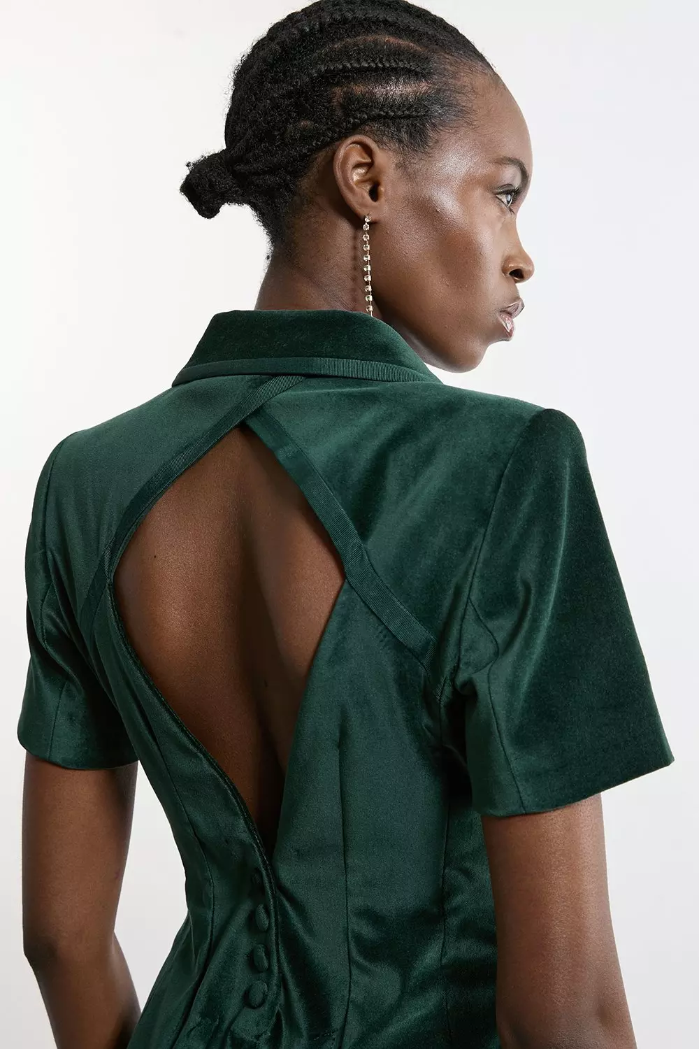 Emerald Tall Velvet Grois Grain Double Breasted Blazer  alternative image