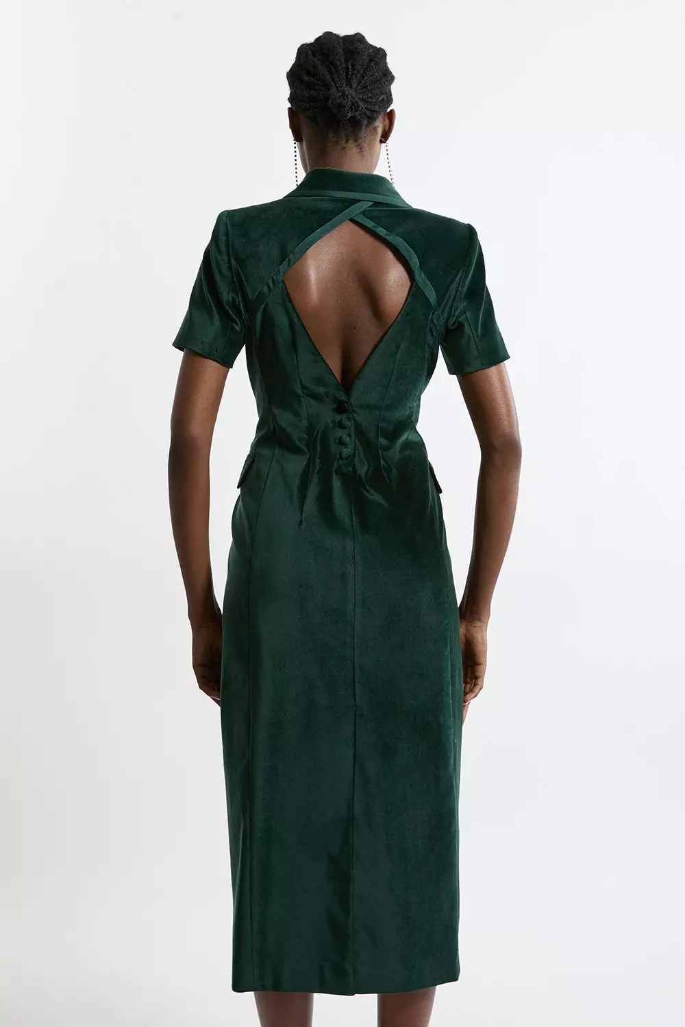 Emerald Tall Velvet Grois Grain Double Breasted Blazer  alternative image