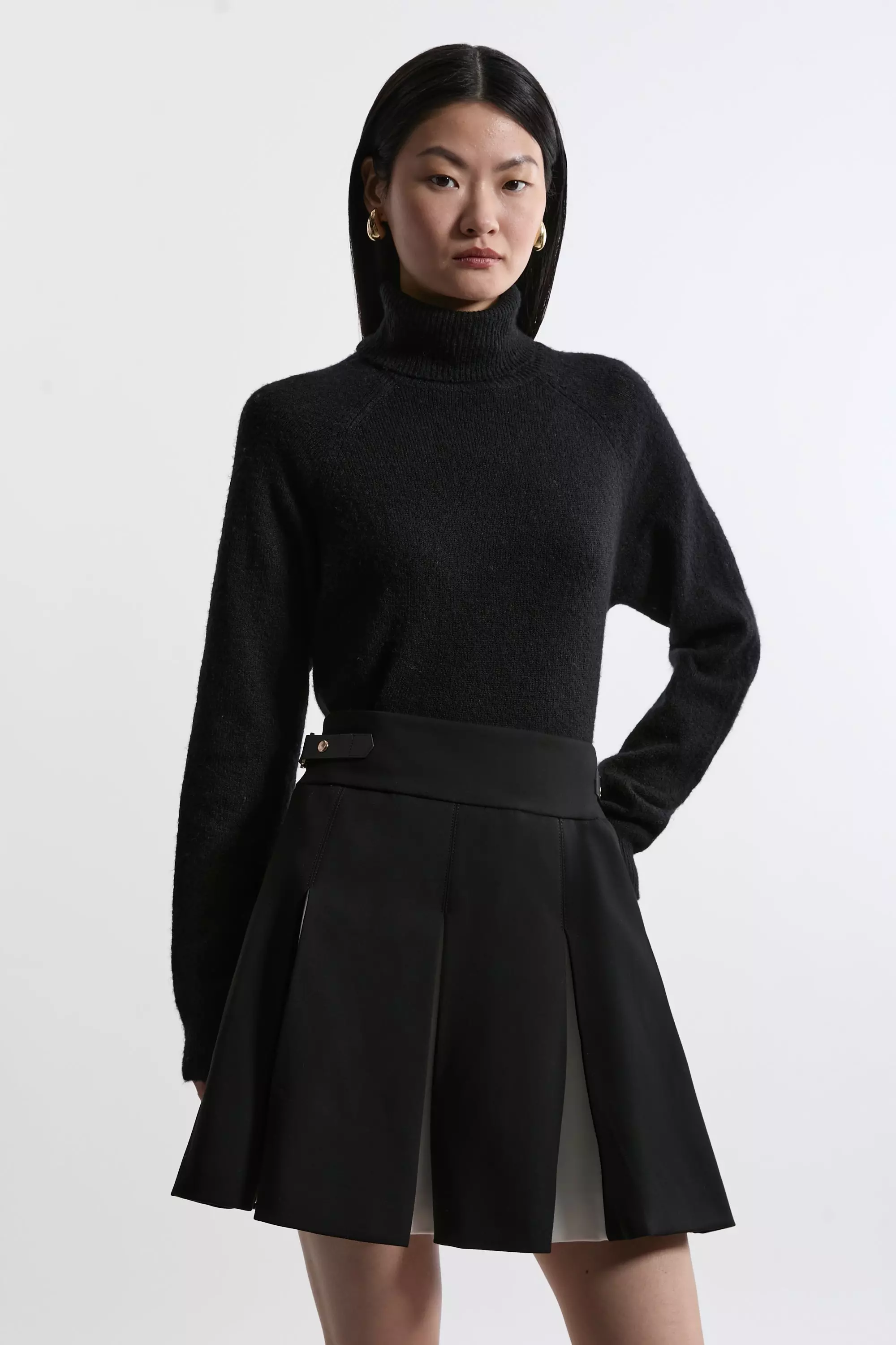 Karen millen black mini skirt sale