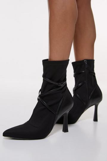 Neoprene Buckle Detail Sock Boot black