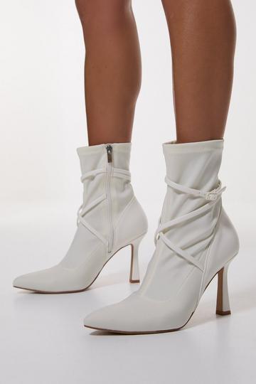 Neoprene Buckle Detail Sock Boot cream