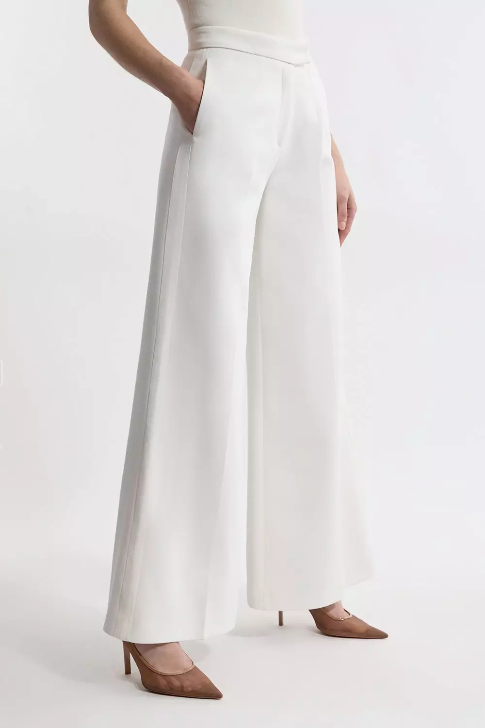 slub tweed wide pants – louren store
