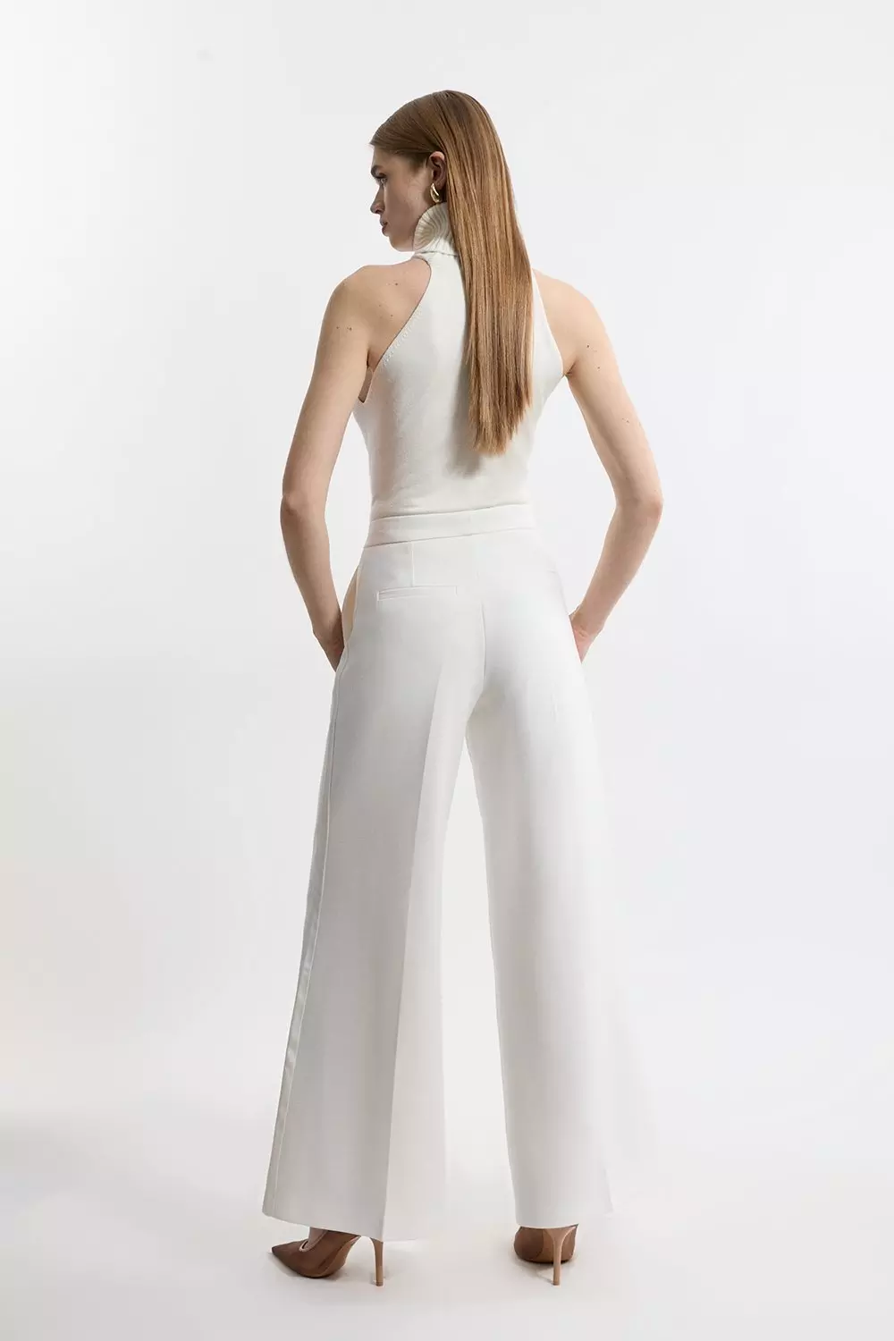 Lydia Millen Compact Stretch Grosgrain Detail Tailored Wide