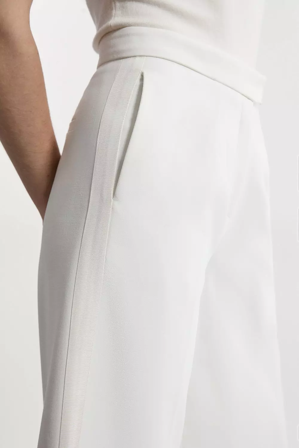 Lydia Millen Compact Stretch Grosgrain Detail Tailored Wide