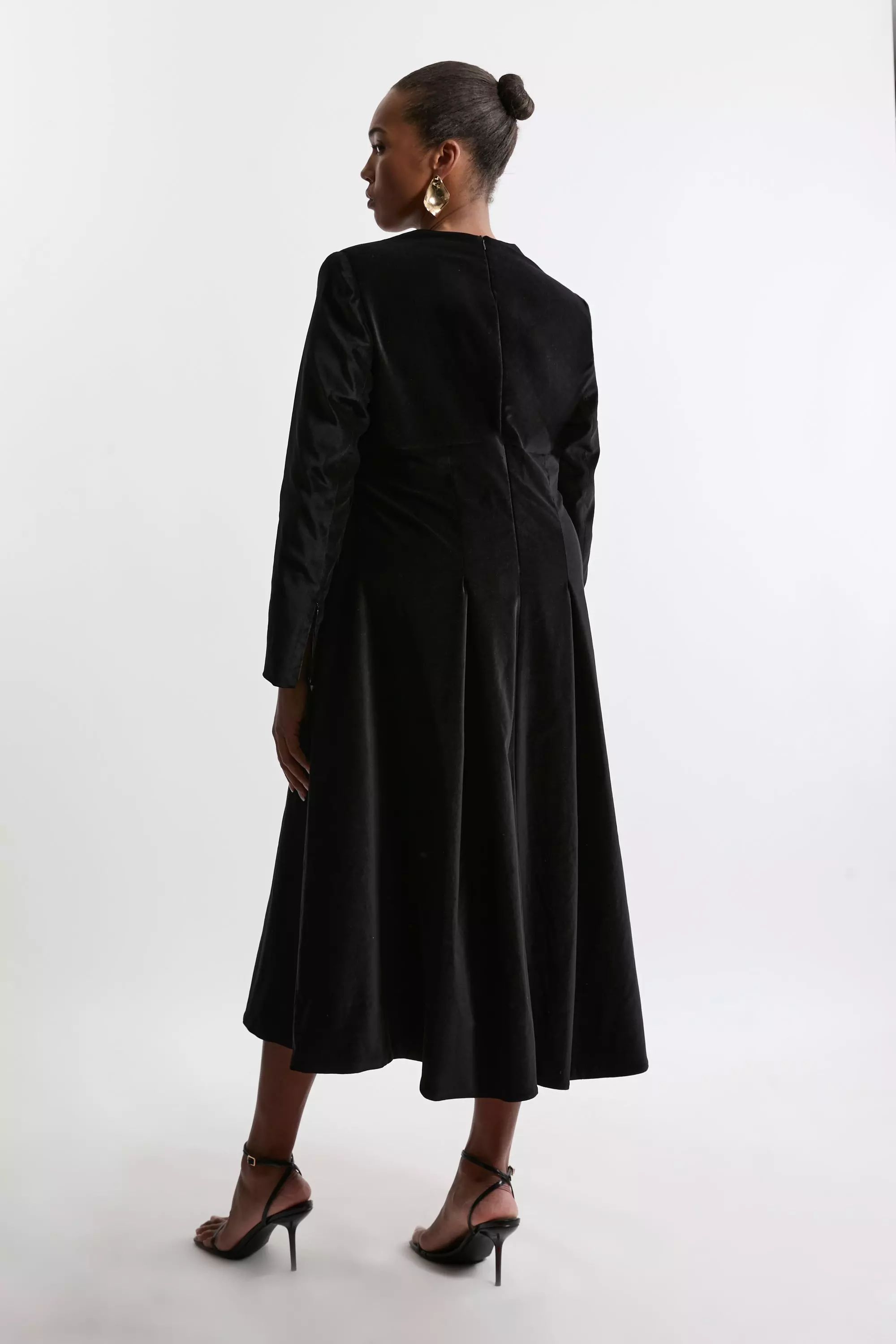 Plus Size Velvet Tailored Pleat Full Skirted Maxi Dress Karen Millen
