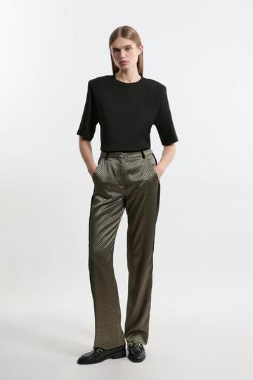 Tall Geo Jacquard Velvet Mix Tailored Trouser geo