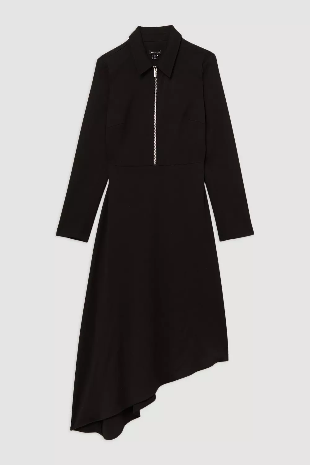 【中古美品】Hella BACK SLIT DRESS（Mサイズ） Technical Crepe Tailored Metal Zipp Detail High Low Midi