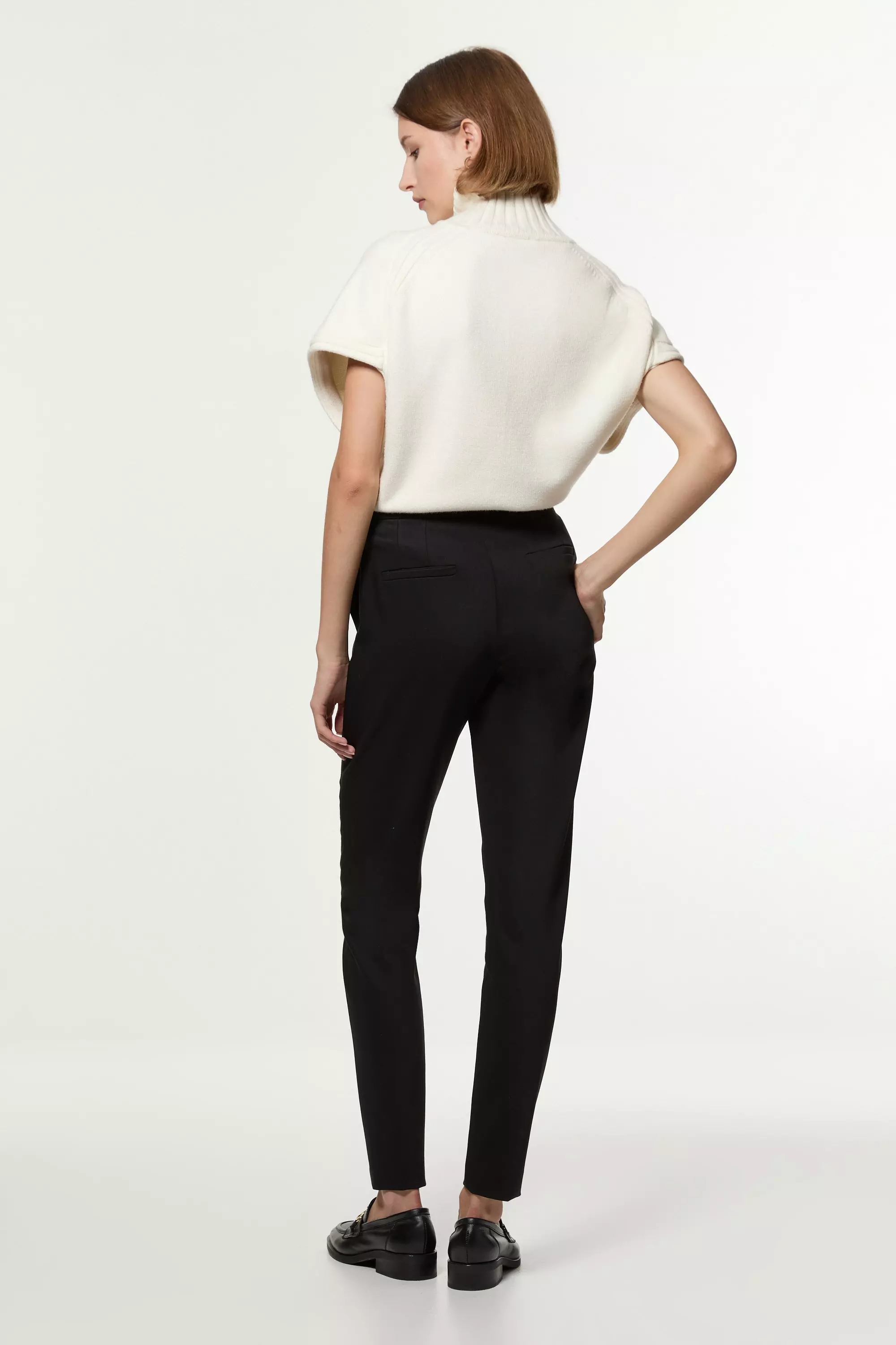 Tシャツ・カットソー Pintuck banding layered low rise wide slacks pants black 10148321_2072696.jpg