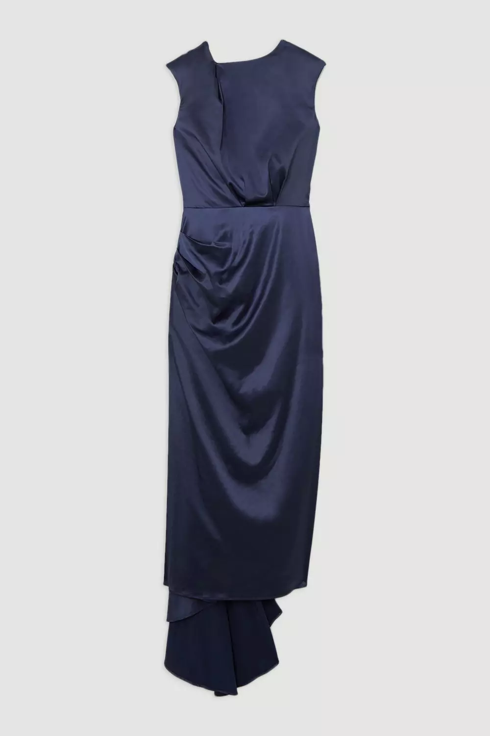 Petite Sleeveless Satin Drape Woven Midaxi Dress | Karen Millen