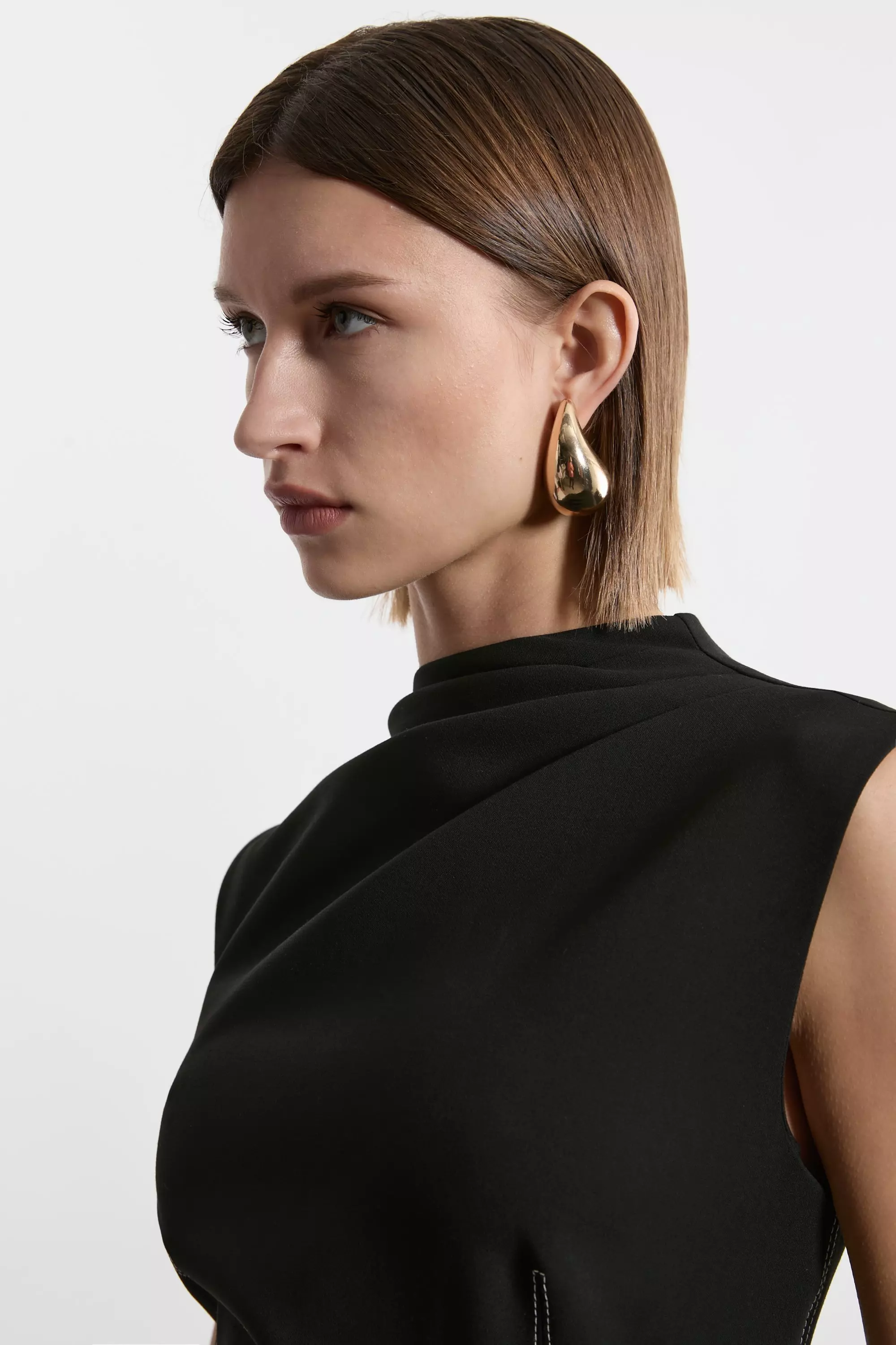 Mono Compact Stretch Tailored Colour Block Full Skirted Midi Dress alternative image