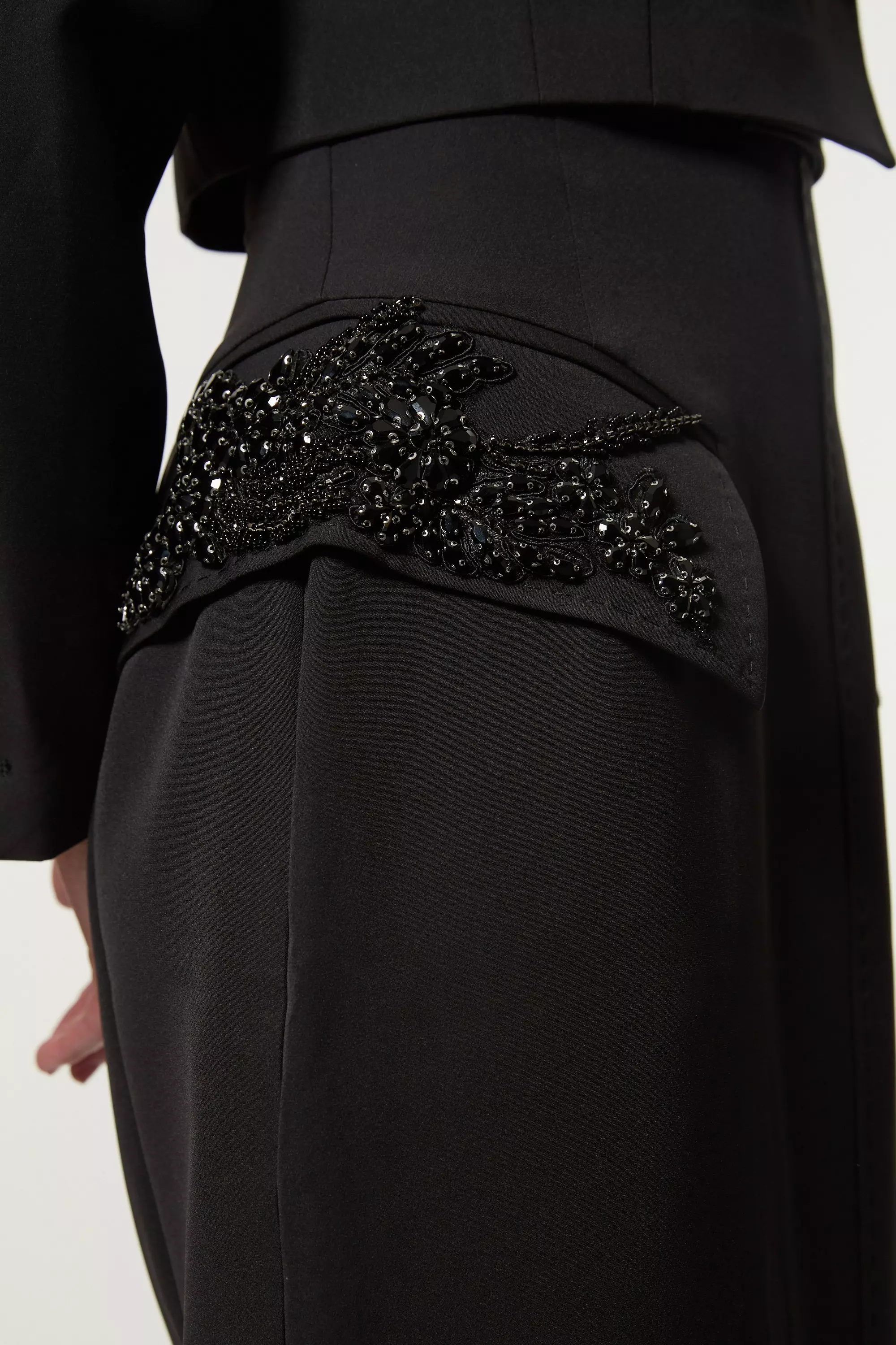 【Karen Millen】テーラード ポケット マキシ スカート Leather Cargo Pocket Maxi Tailored Skirt | Karen Millen