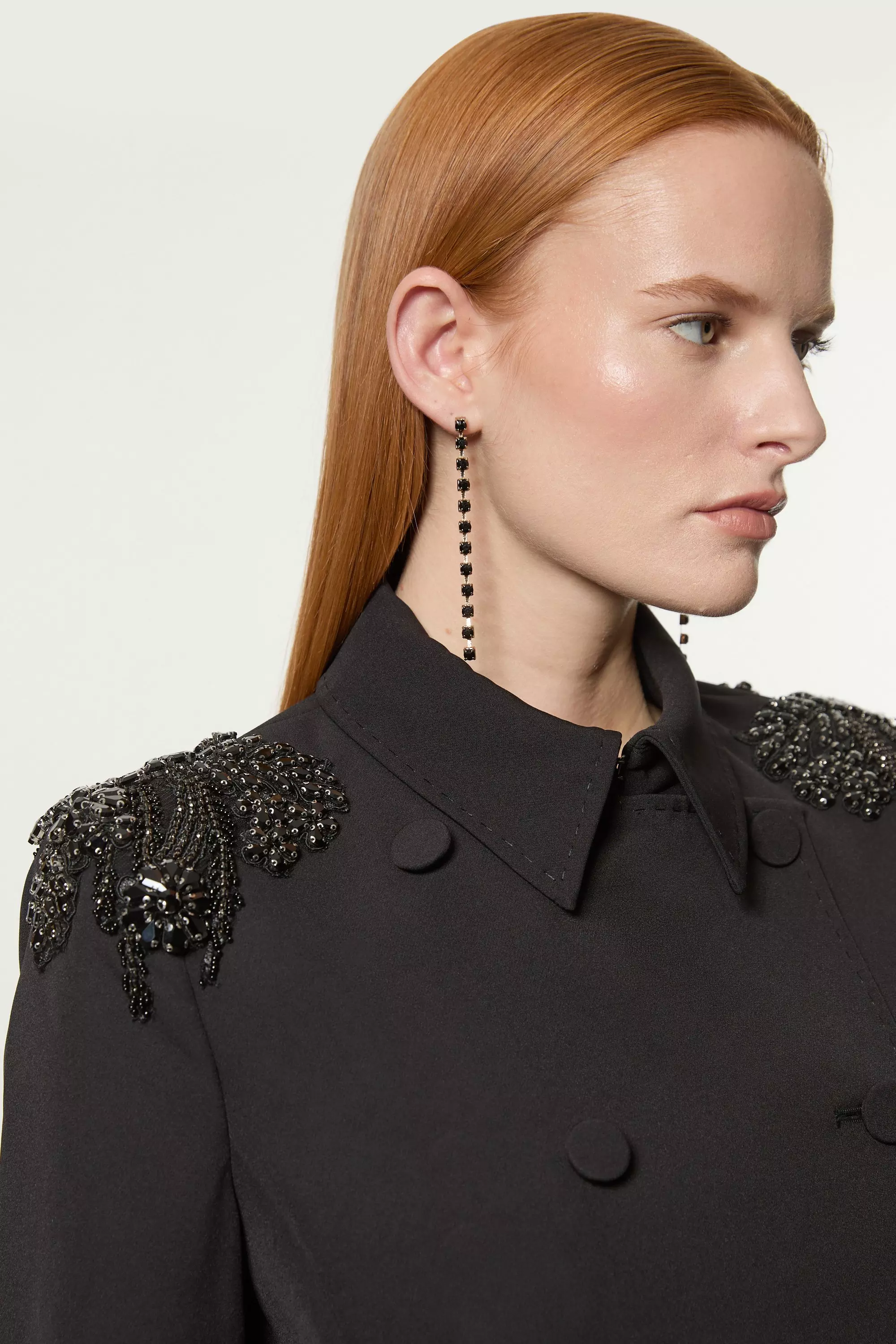 KAREN MILLEN テーラードダブルブレストジャケット クリスタル Crystal Embellished Tailored Double Breast Jacket | Karen Millen