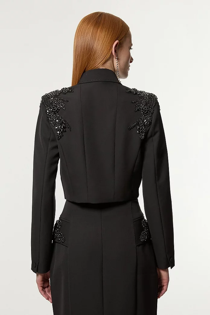 Crystal Embellished Tailored Double Breast Jacket | Karen Millen Crystal Embellished Tailored Double Breast Jacket | Karen Millen