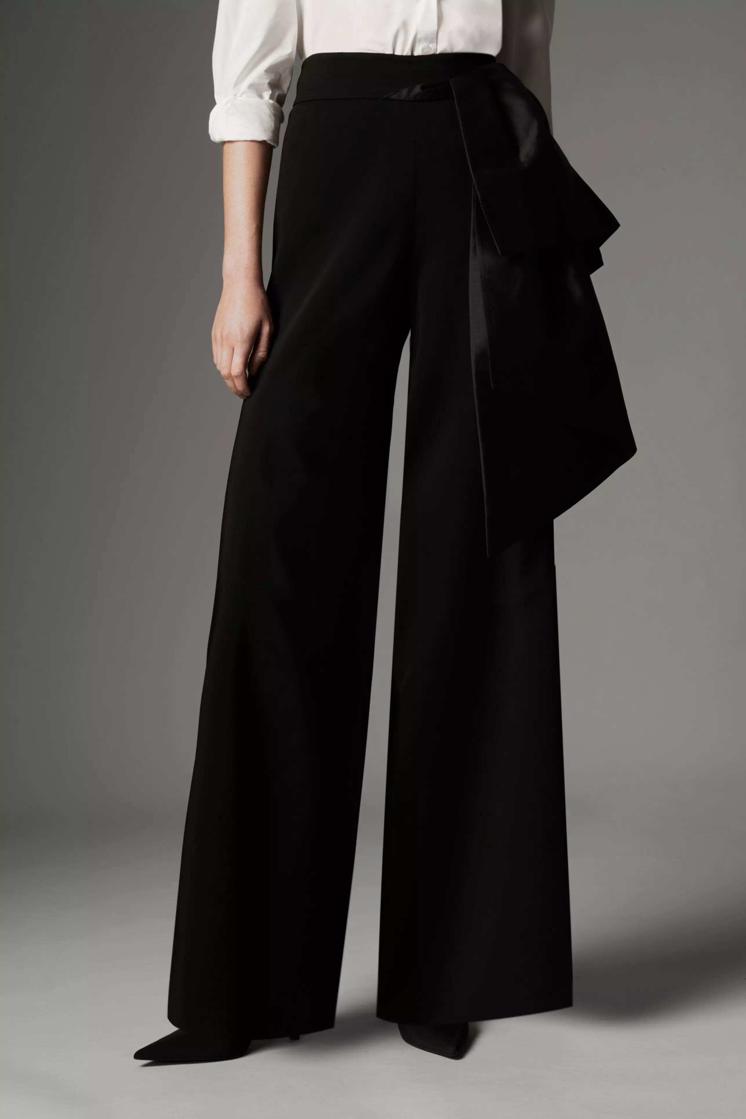 パンツ Blumarine SS25 Black crepe pant (4P094A N0990) See-through Georgette Pants | Blumarine