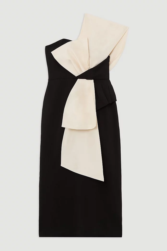 Archive Collection - Bow Detail One Shoulder Crepe Woven Archive Collection - Bow Detail One Shoulder Crepe Woven