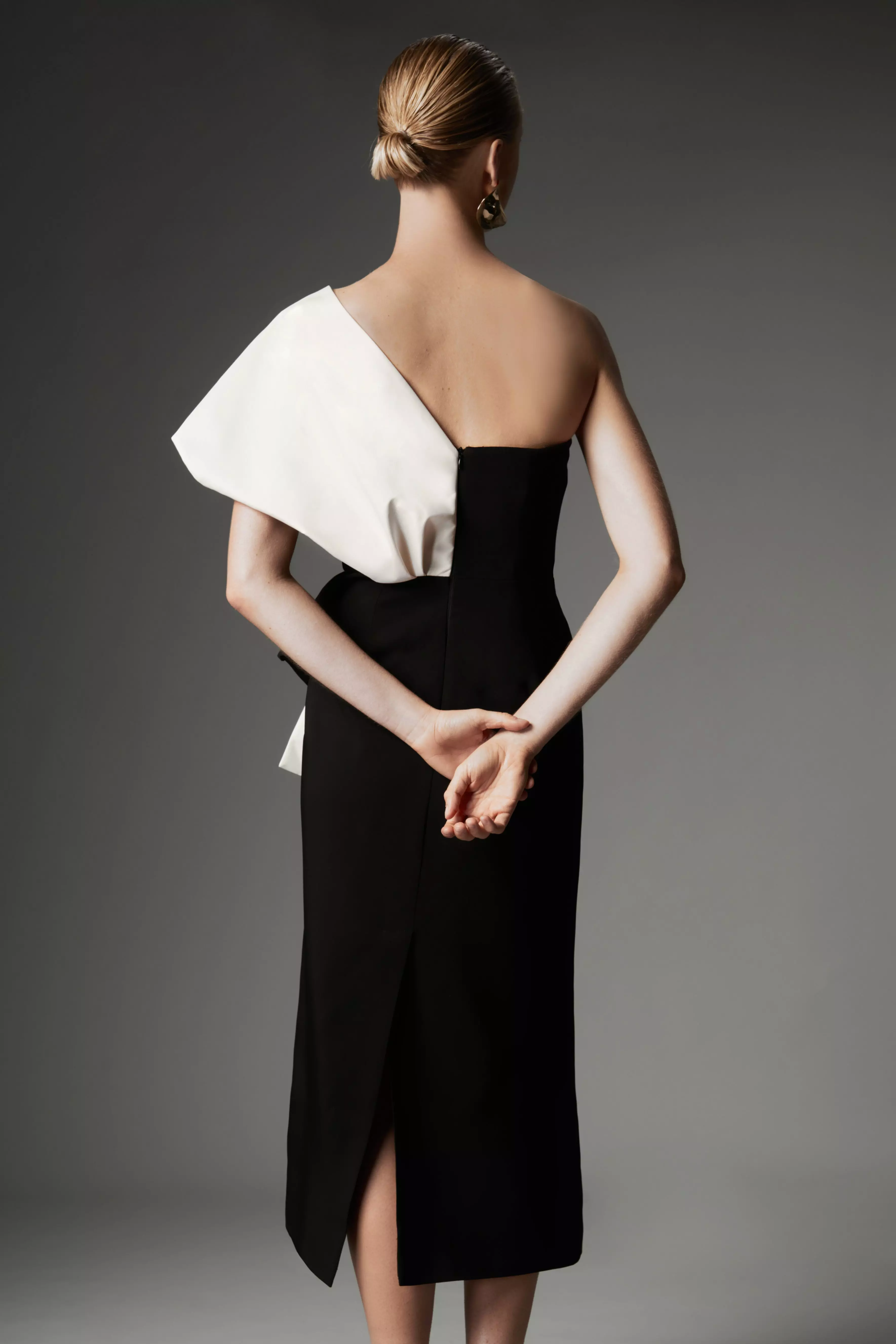 Archive Collection - Bow Detail One Shoulder Crepe Woven