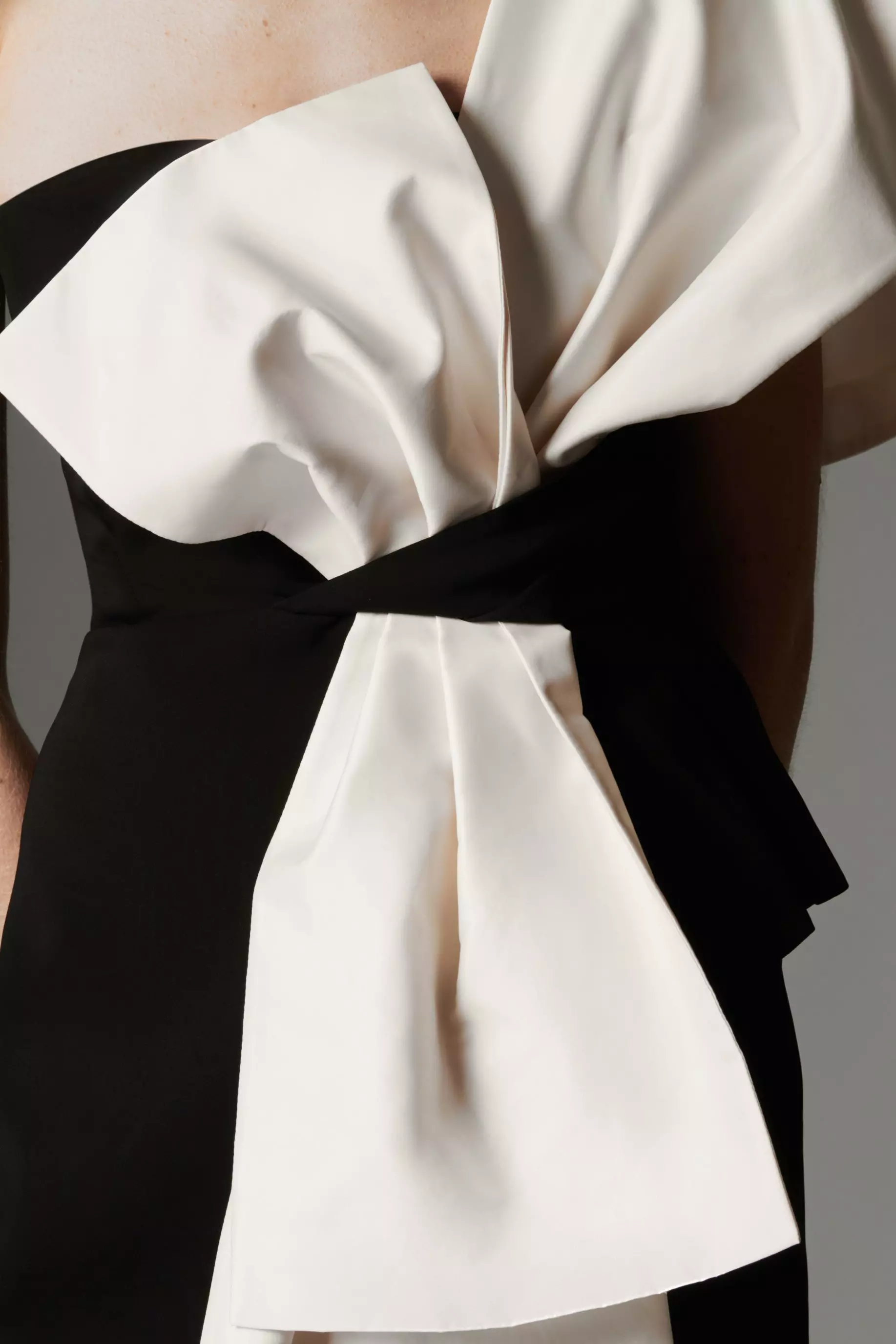 Archive Collection - Bow Detail One Shoulder Crepe Woven