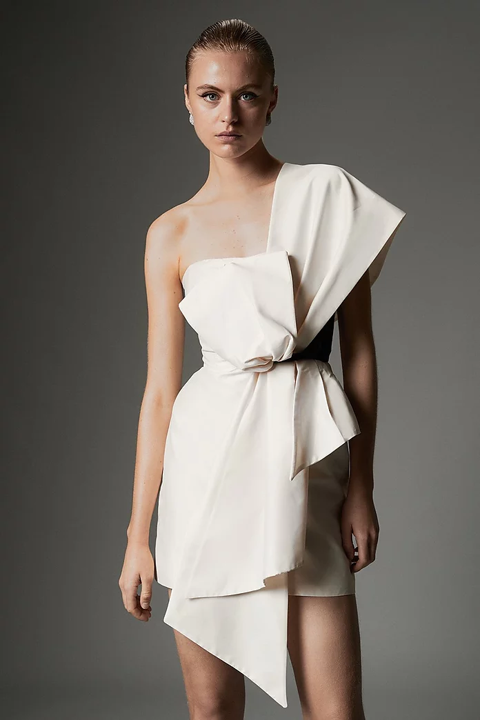Archive Collection - Taffeta Bow Detail Woven Mini Dress Archive Collection - Taffeta Bow Detail Woven Mini Dress