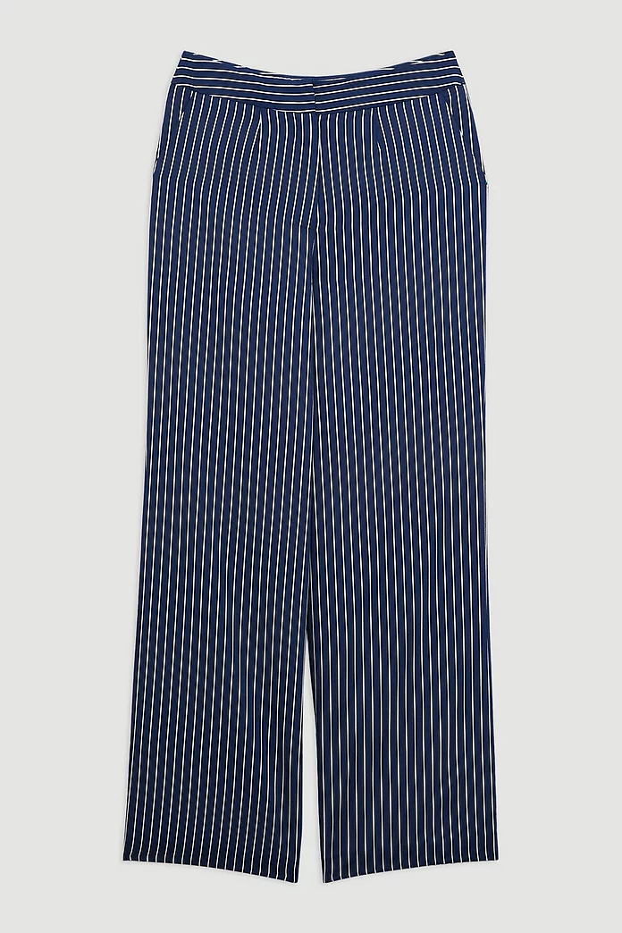 Tall Striped Twill Wide Leg Woven Pants | Karen Millen Tall Striped Twill Wide Leg Woven Pants | Karen Millen