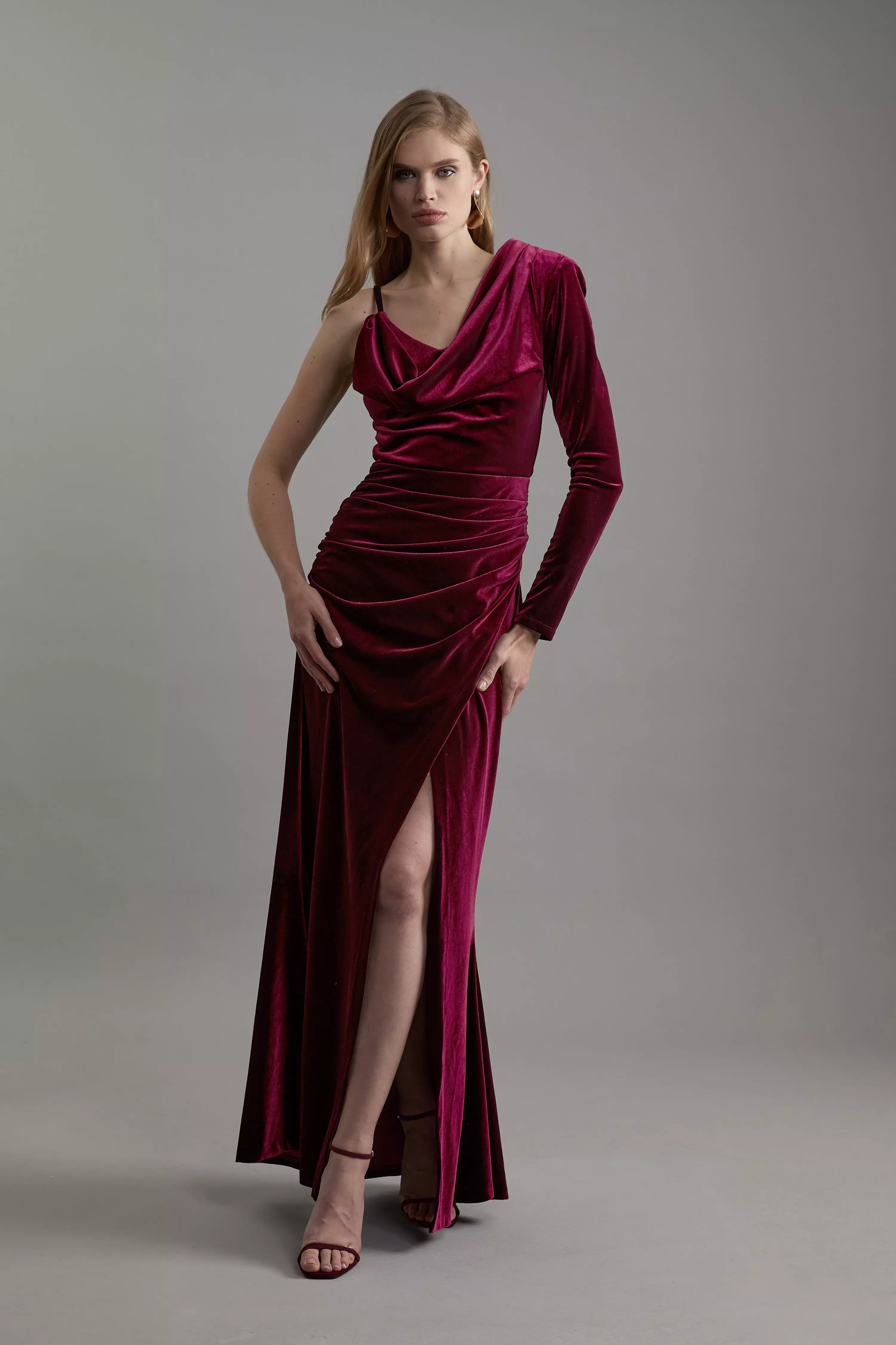 Mid length velvet dress best sale